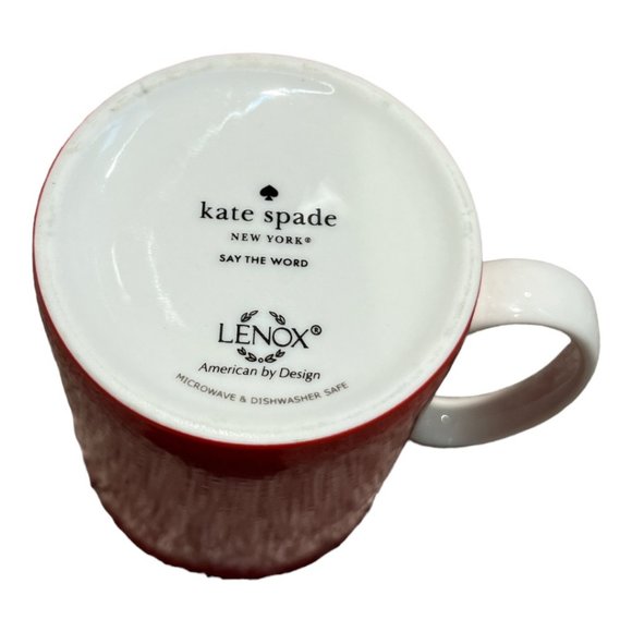 KATE SPADE Mug 'paint the town red' Say The Word Series Lenox 12 oz **READ - Picture 6 of 8